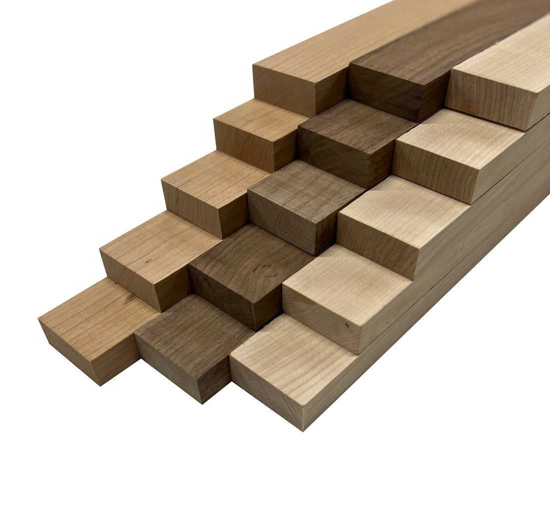 Combo of 15 , 3/4&quot; Lumber Boards | Cutting Board Blocks | (Cherry ,Walnut , Hard Maple ) - Exotic Wood Zone - Buy online Across USA 