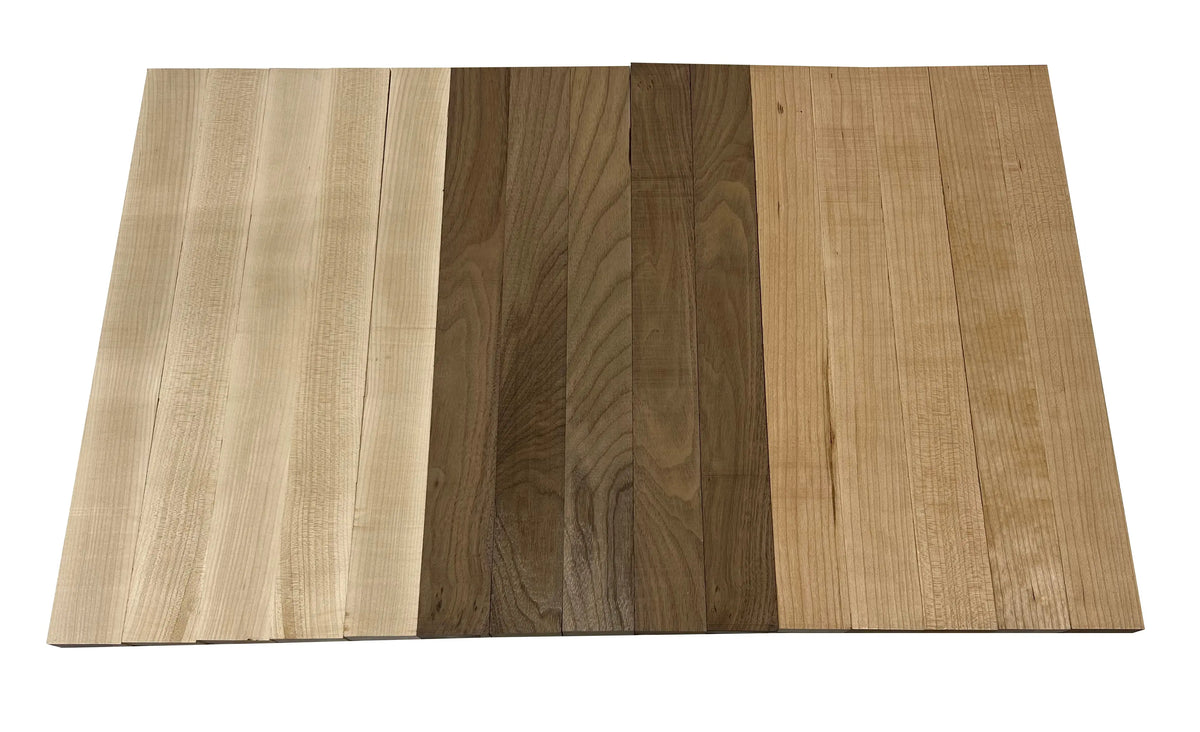 Combo of 15 , 3/4" Lumber Boards | Cutting Board Blocks  18" x 2" x 3/4" | (Cherry ,Walnut , Hard Maple ) - Exotic Wood Zone - Buy online Across USA 