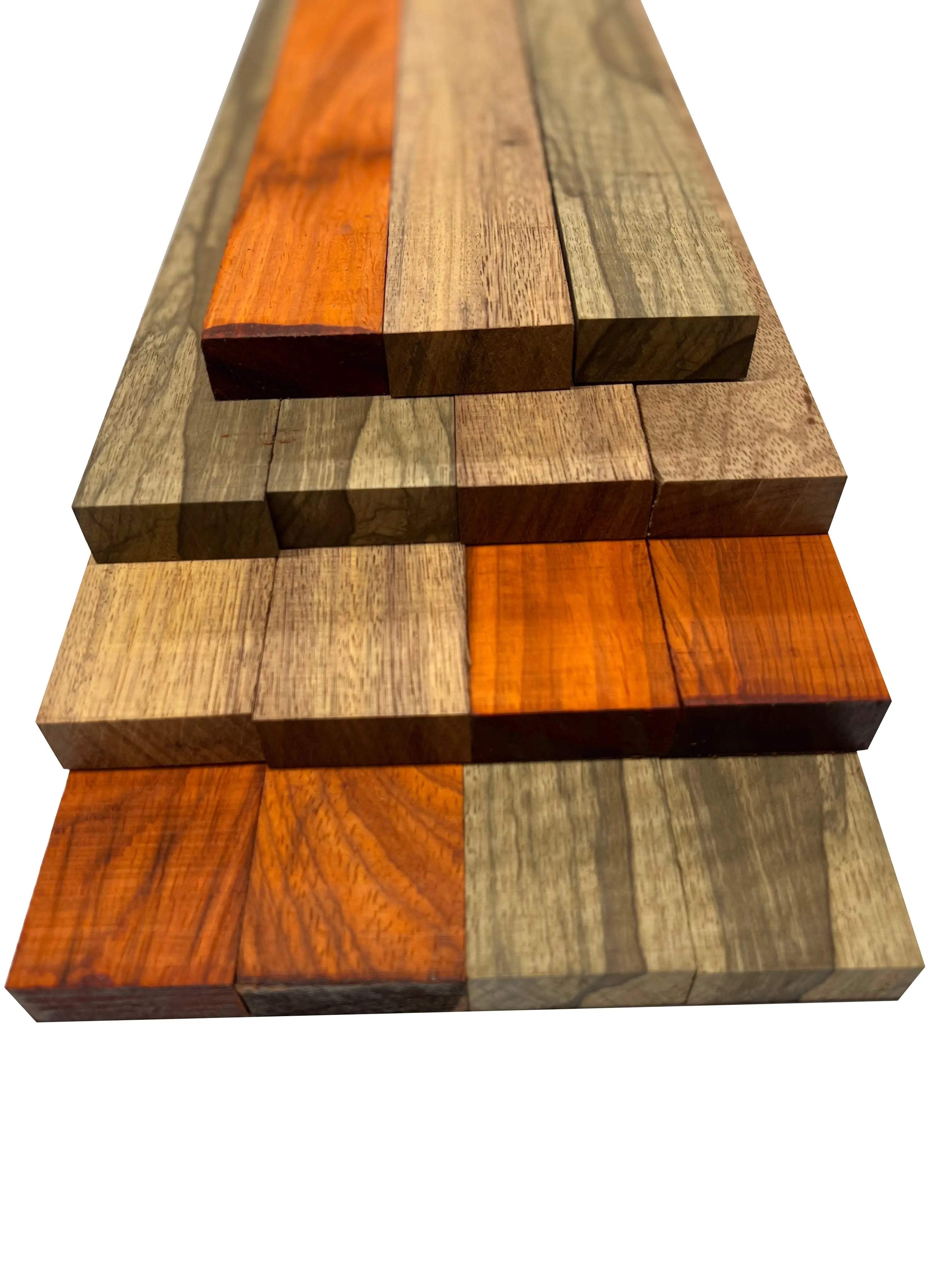 Combo of 15 , 3/4" Lumber Boards | Cutting Board Blocks | ( Merbau , Black Limba , Padauk ) - Exotic Wood Zone - Buy online Across USA 