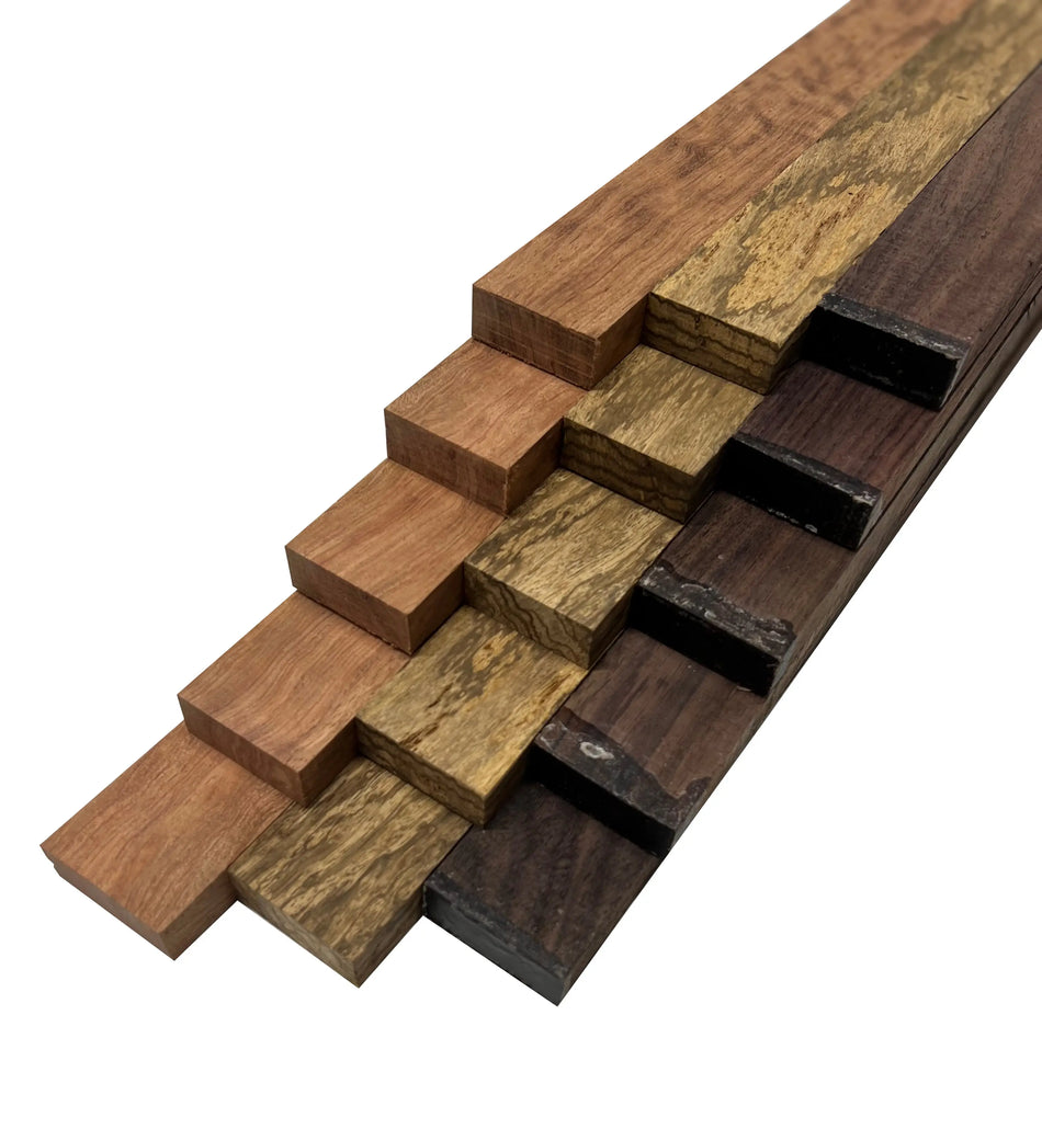 Combo of 15 , 3/4" Lumber Boards | Cutting Board Blocks | ( Bubinga , Zebrawood , Indian Rosewood ) - Exotic Wood Zone - Buy online Across USA 