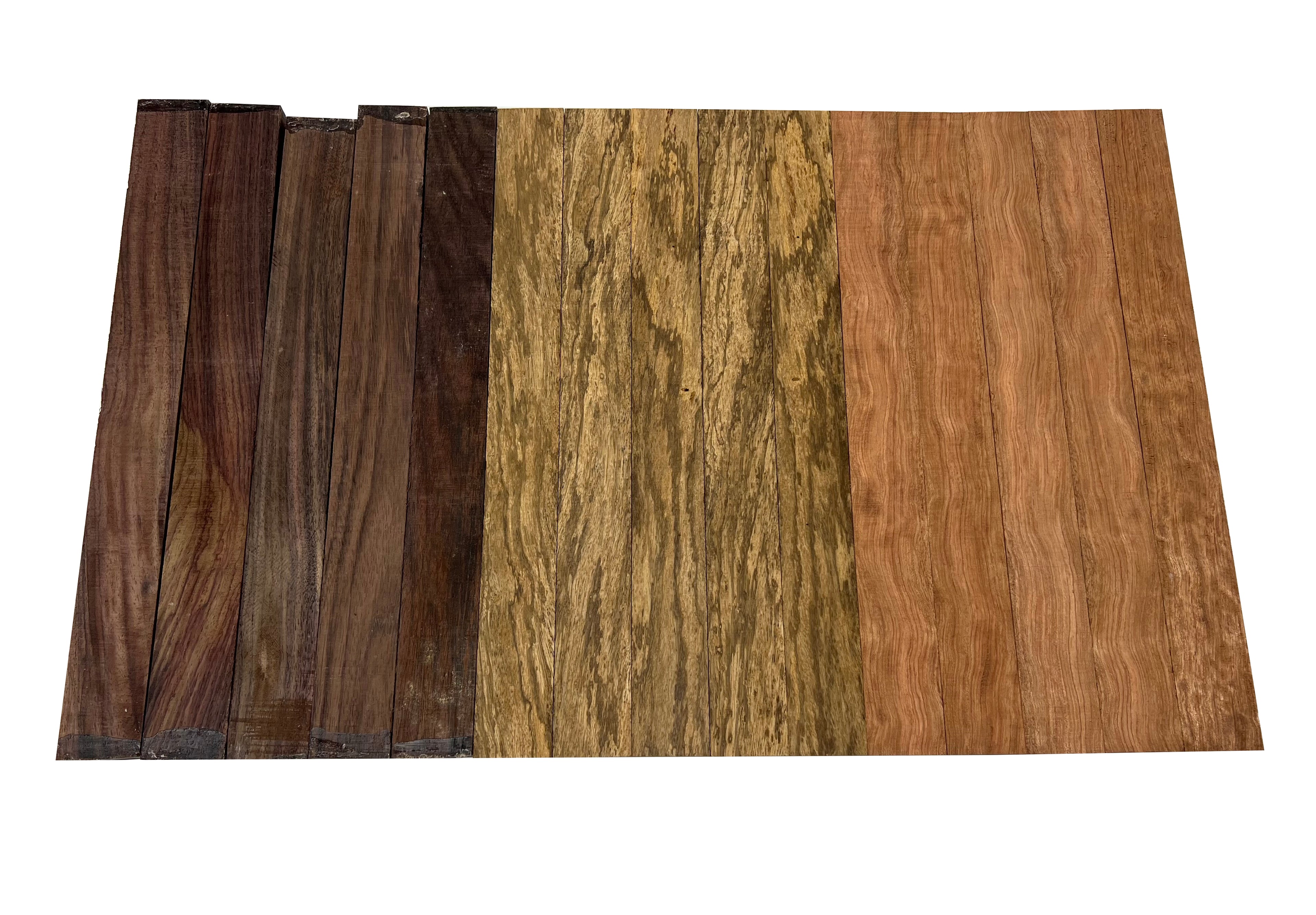 Combo of 15 , 3/4&quot; Lumber Boards | Cutting Board Blocks | ( Bubinga , Zebrawood , Indian Rosewood ) - Exotic Wood Zone - Buy online Across USA 
