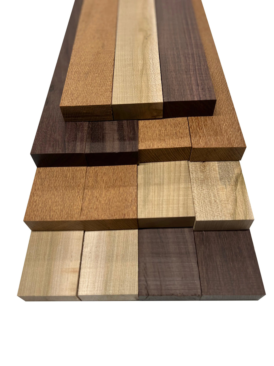 Combo of 15 , 3/4" Lumber Boards | Cutting Board Blocks  | ( Leopardwood , Katalox , Ambrosia ) - Exotic Wood Zone - Buy online Across USA 