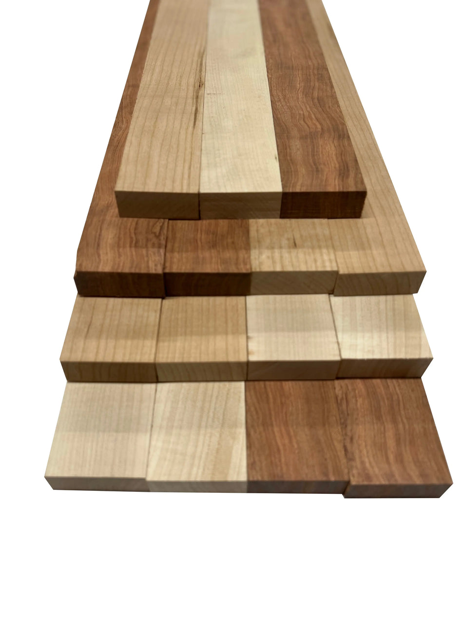 Combo of 15 , 3/4" Lumber Boards | Cutting Board Blocks | (Hard Maple ,Bubinga ,Cherry ) - Exotic Wood Zone - Buy online Across USA 