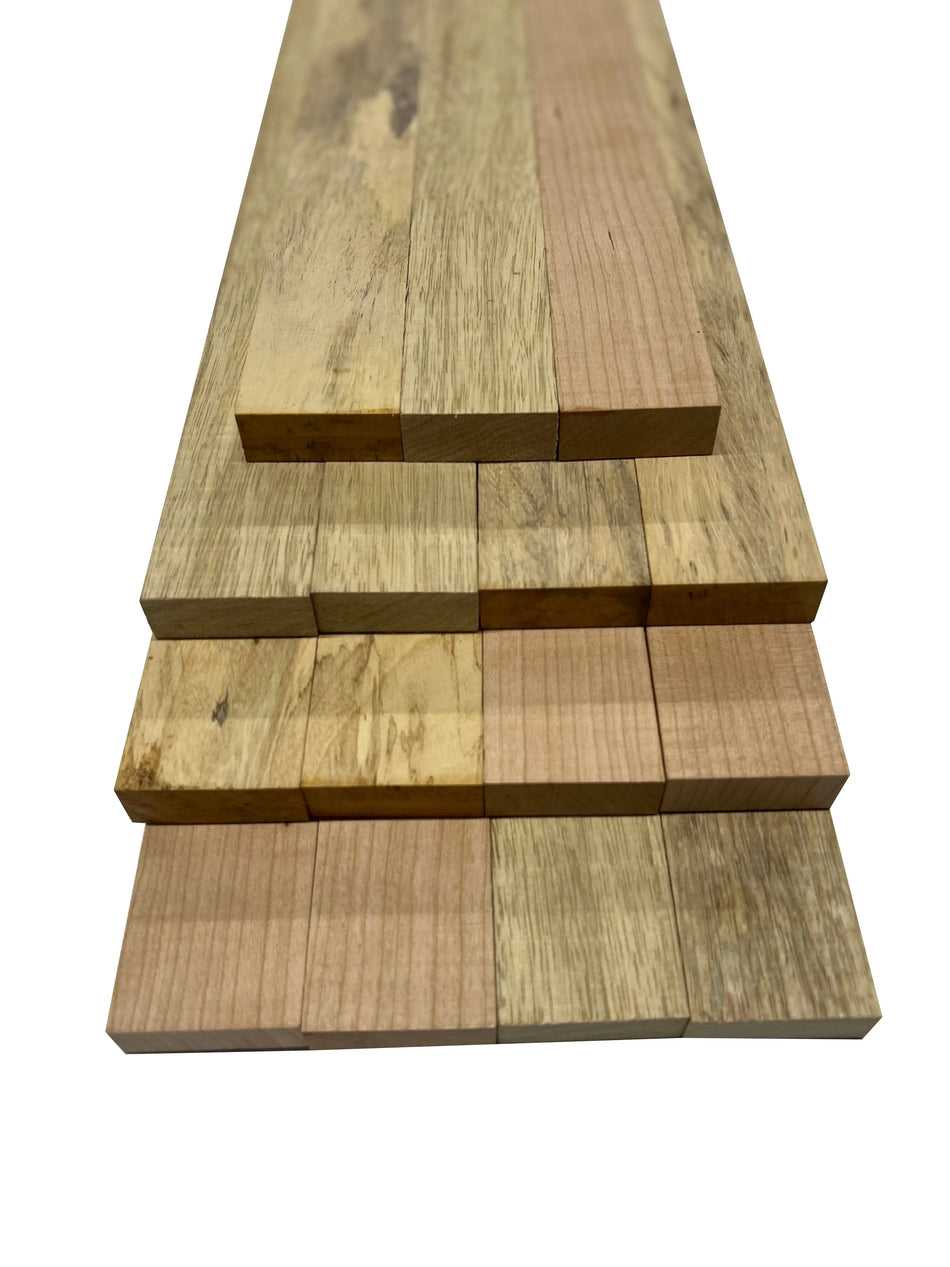 Combo of 15 , 3/4" Lumber Boards | Cutting Board Blocks | (Cherry, White Limba , Spalted Tamarind ) - Exotic Wood Zone - Buy online Across USA 