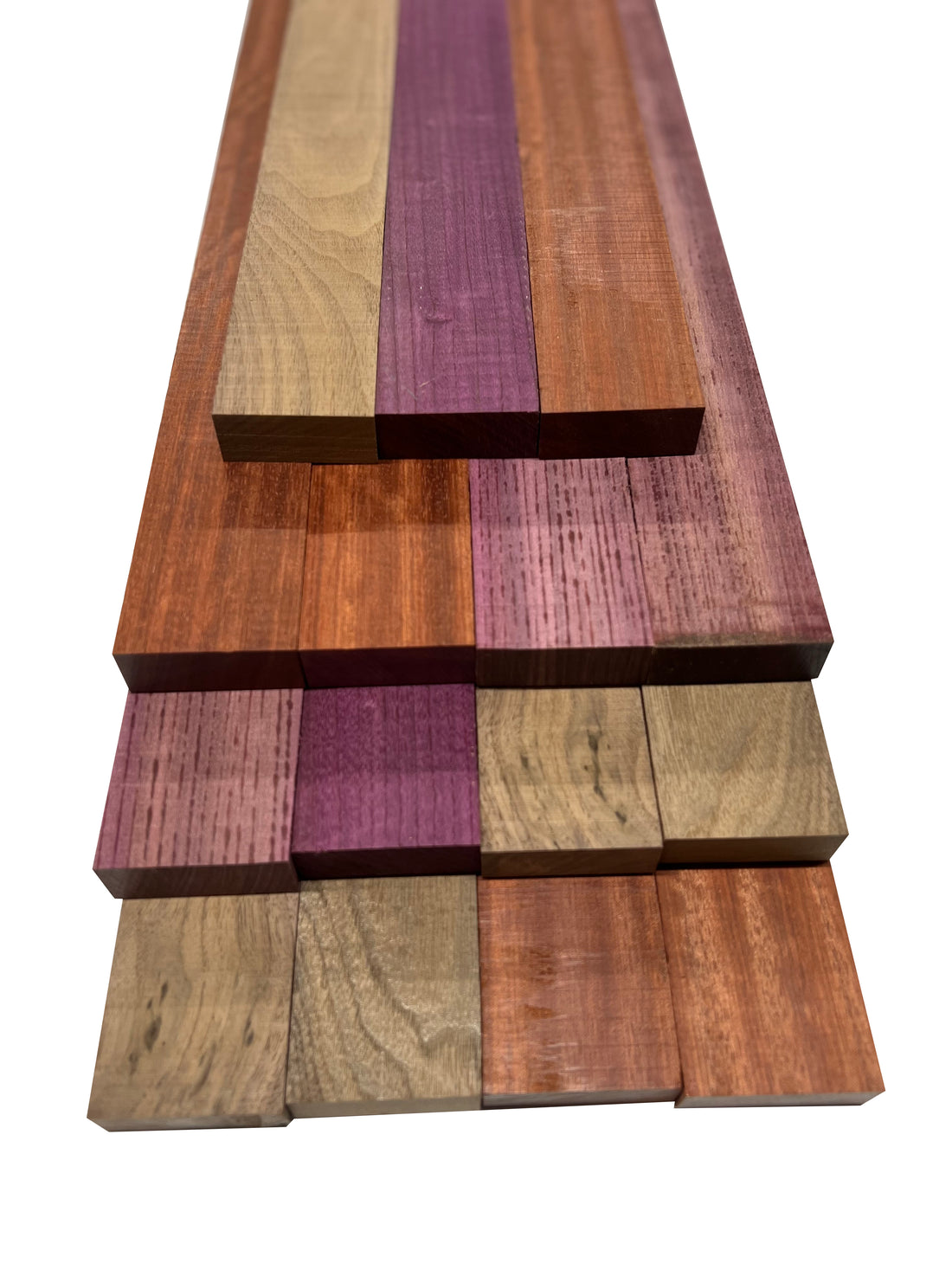 Combo of 15 , 3/4&quot; Lumber Boards | Cutting Board Blocks  | (Walnut , Bloodwood, Purpleheart ) - Exotic Wood Zone - Buy online Across USA 