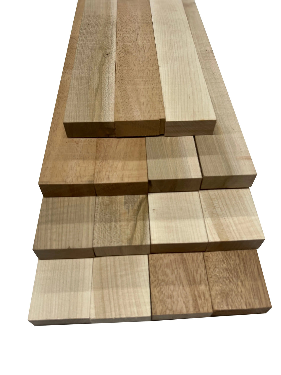 Combo of 15 , 3/4" Lumber Boards | Cutting Board Blocks | (Hard Maple, African Mahogany, Ambrosia ) - Exotic Wood Zone - Buy online Across USA 