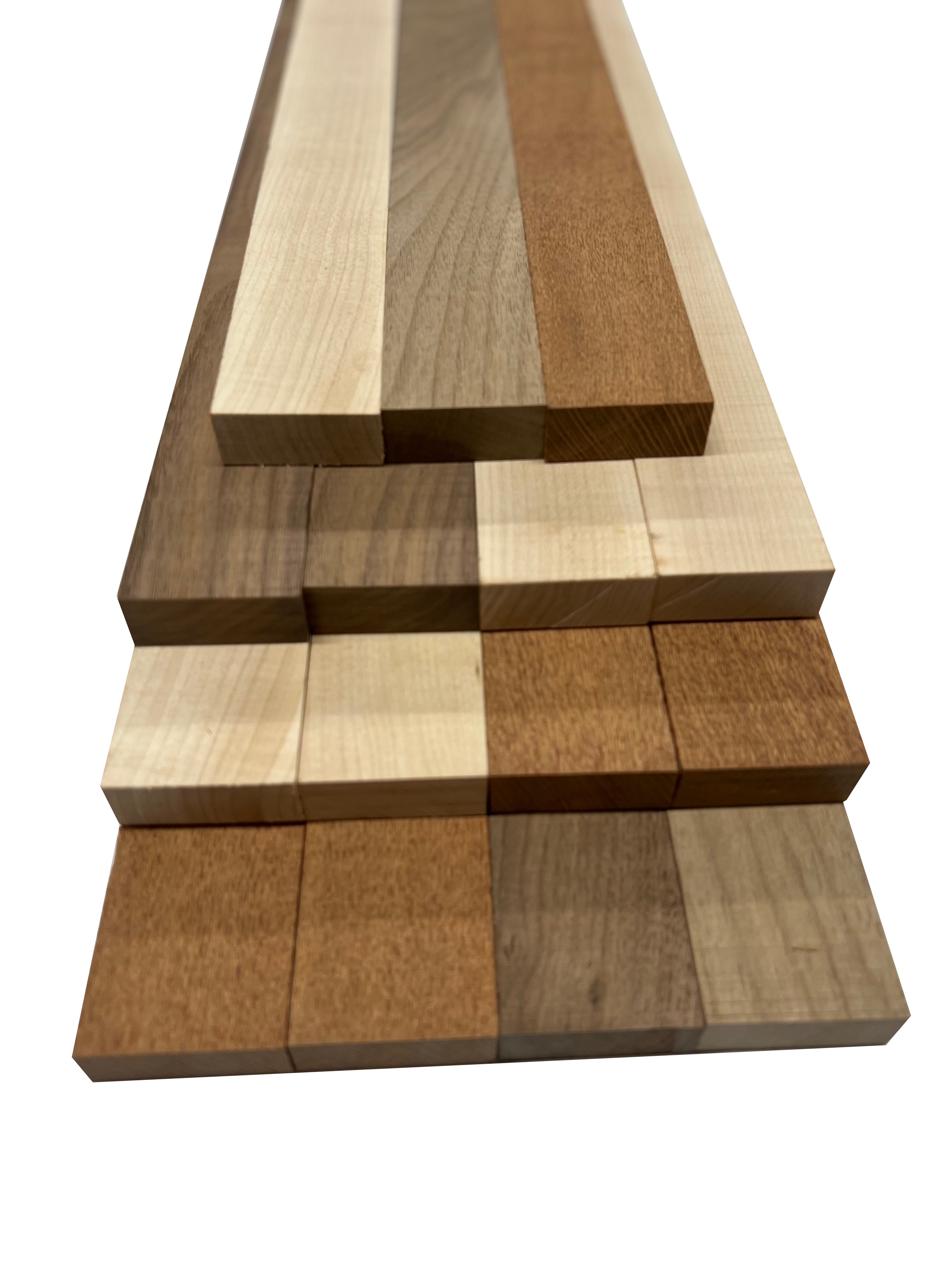 Combo of 15 , 3/4&quot; Lumber Boards | Cutting Board Blocks| ( Leopardwood ,Hard Maple ,Walnut ) - Exotic Wood Zone - Buy online Across USA 