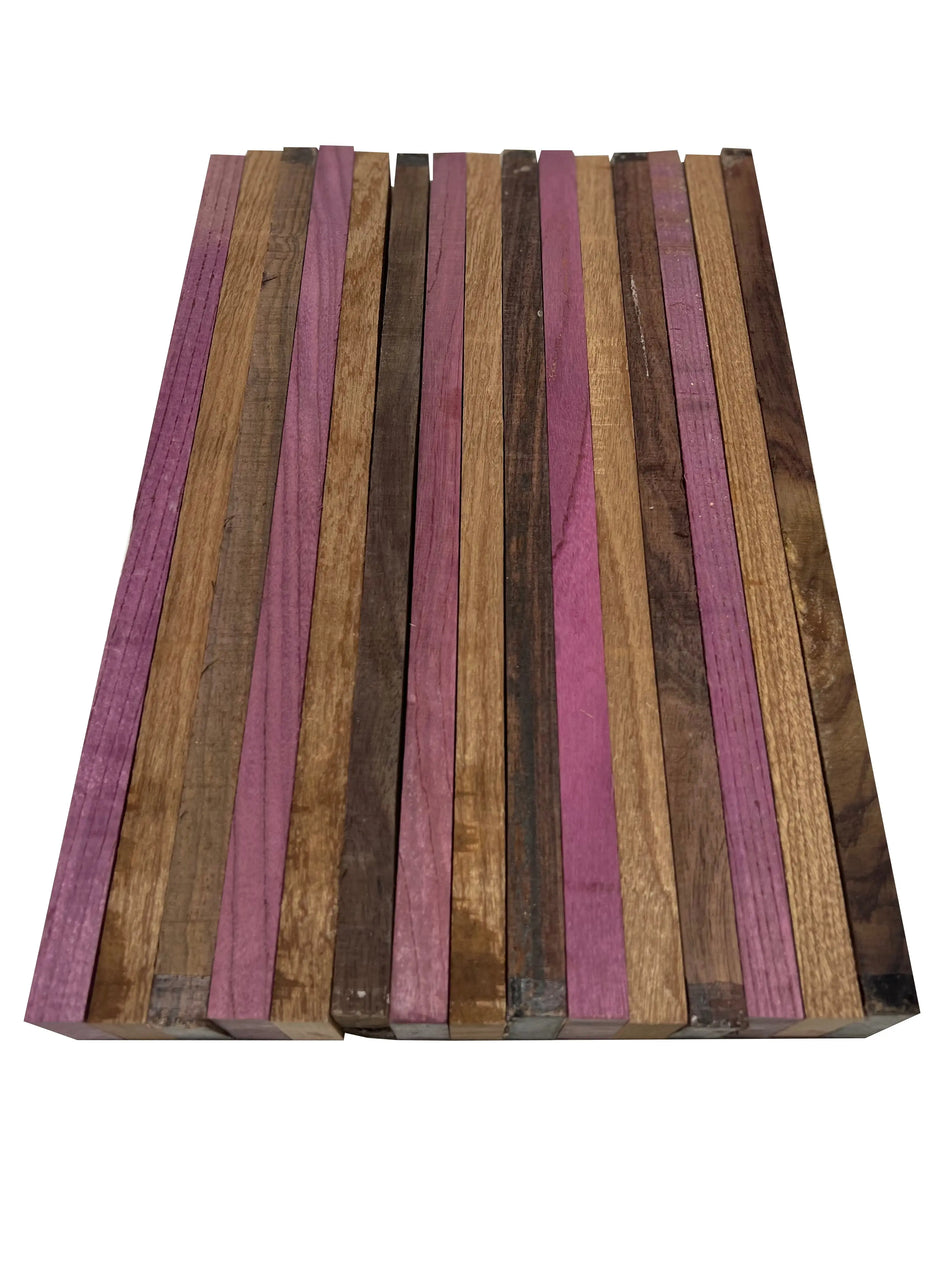 Combo of 15 , 3/4" Lumber Boards | Cutting Board Blocks |  Purple Heart, Sapele, Indian Rosewood - Exotic Wood Zone - Buy online Across USA 