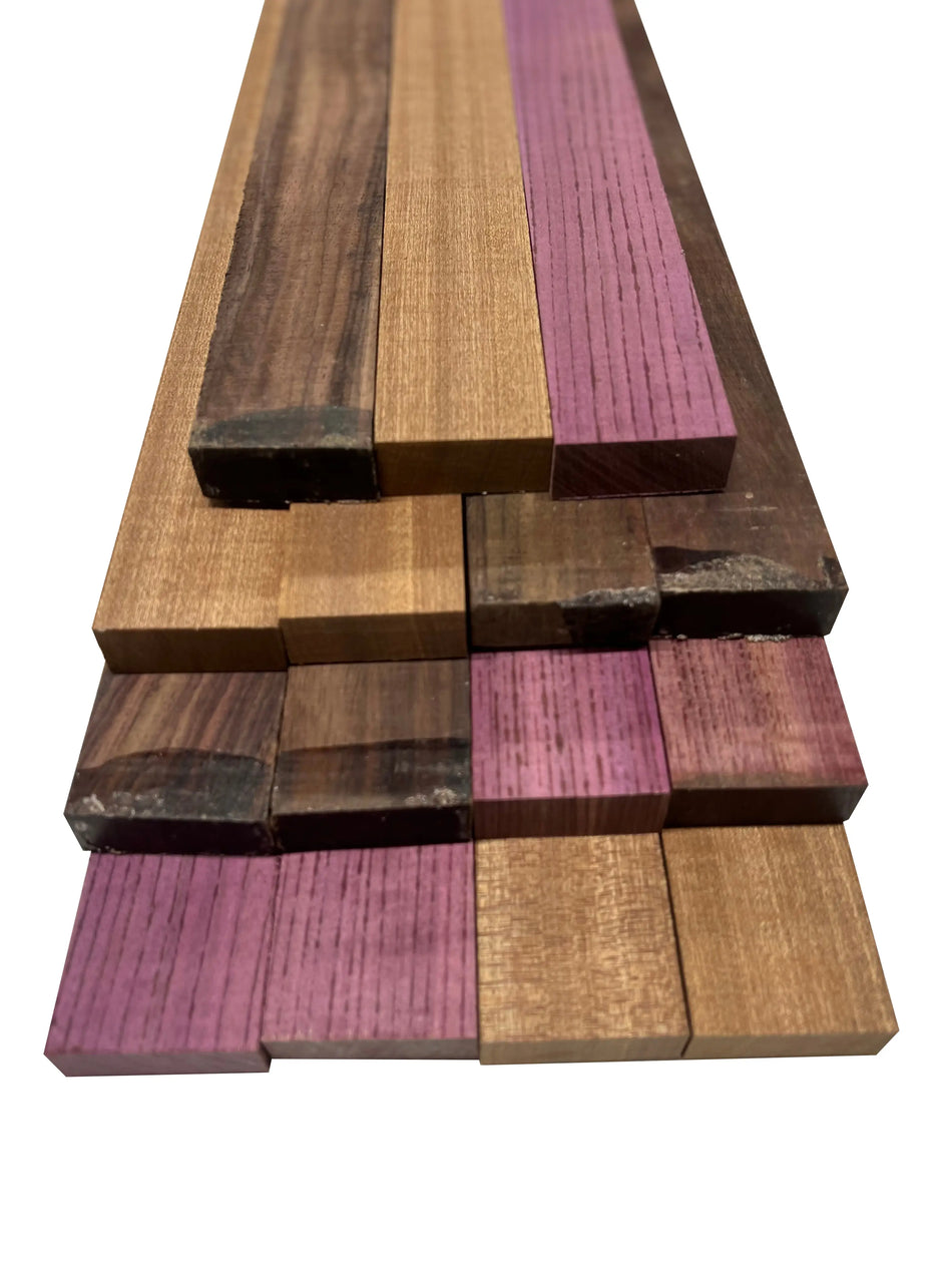 Combo of 15 , 3/4" Lumber Boards | Cutting Board Blocks | ( Purple Heart, Sapele, Indian Rosewood ) - Exotic Wood Zone - Buy online Across USA 