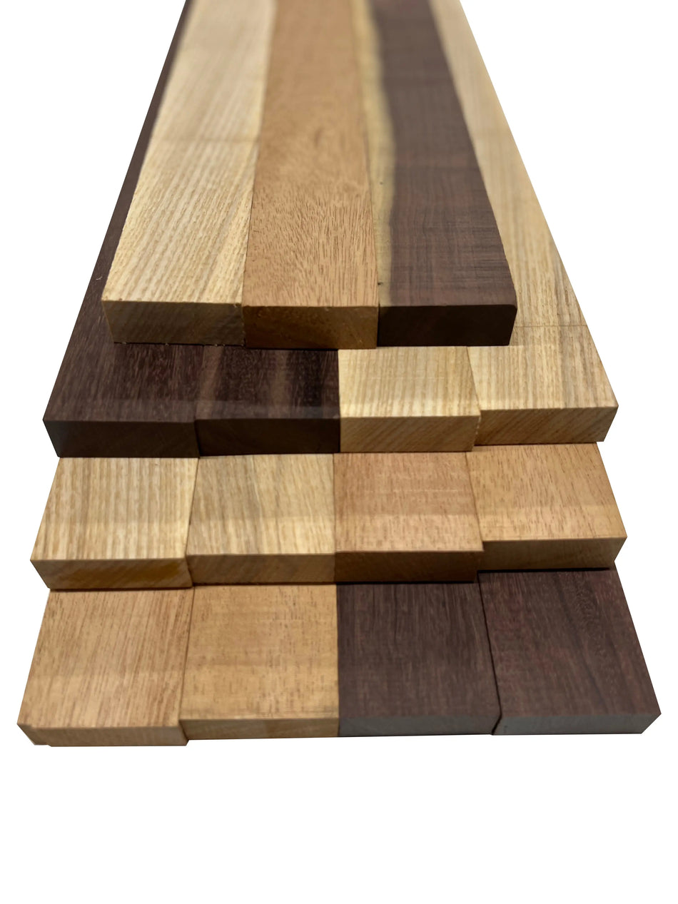 Combo of 15 , 3/4" Lumber Boards | Cutting Board Blocks| ( African Mahogany, White Ash, Katalox ) - Exotic Wood Zone - Buy online Across USA 