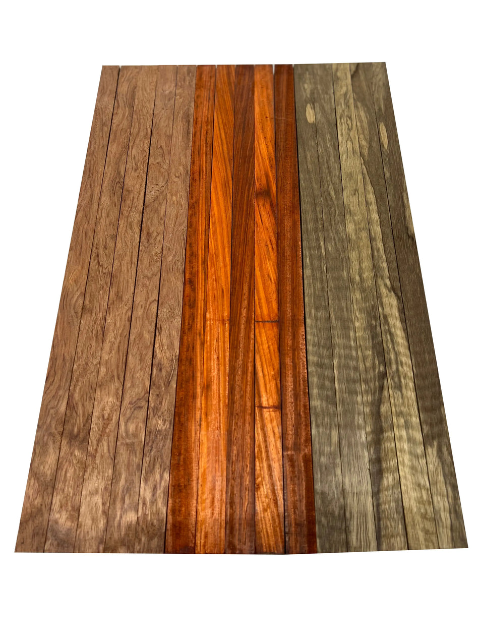 Combo of 15 , 3/4" Lumber Boards | Cutting Board Blocks| (Bubinga, Black Limba, Padauk) - Exotic Wood Zone - Buy online Across USA 