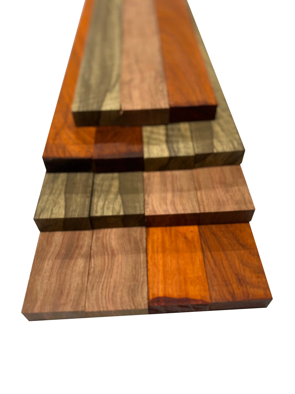 Combo of 15 , 3/4" Lumber Boards | Cutting Board Blocks| (Bubinga, Black Limba, Padauk) - Exotic Wood Zone - Buy online Across USA 