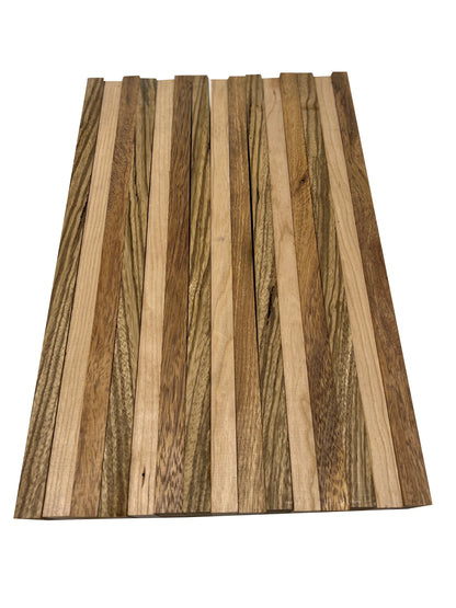 Combo of 15 , 3/4&quot; Lumber Boards | Cutting Board Blocks | (Zebrawood ,Merbau ,Cherry) - Exotic Wood Zone - Buy online Across USA 