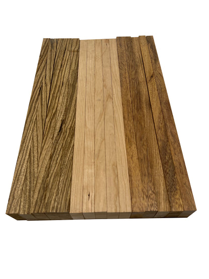 Combo of 15 , 3/4&quot; Lumber Boards | Cutting Board Blocks | (Zebrawood ,Merbau ,Cherry) - Exotic Wood Zone - Buy online Across USA 
