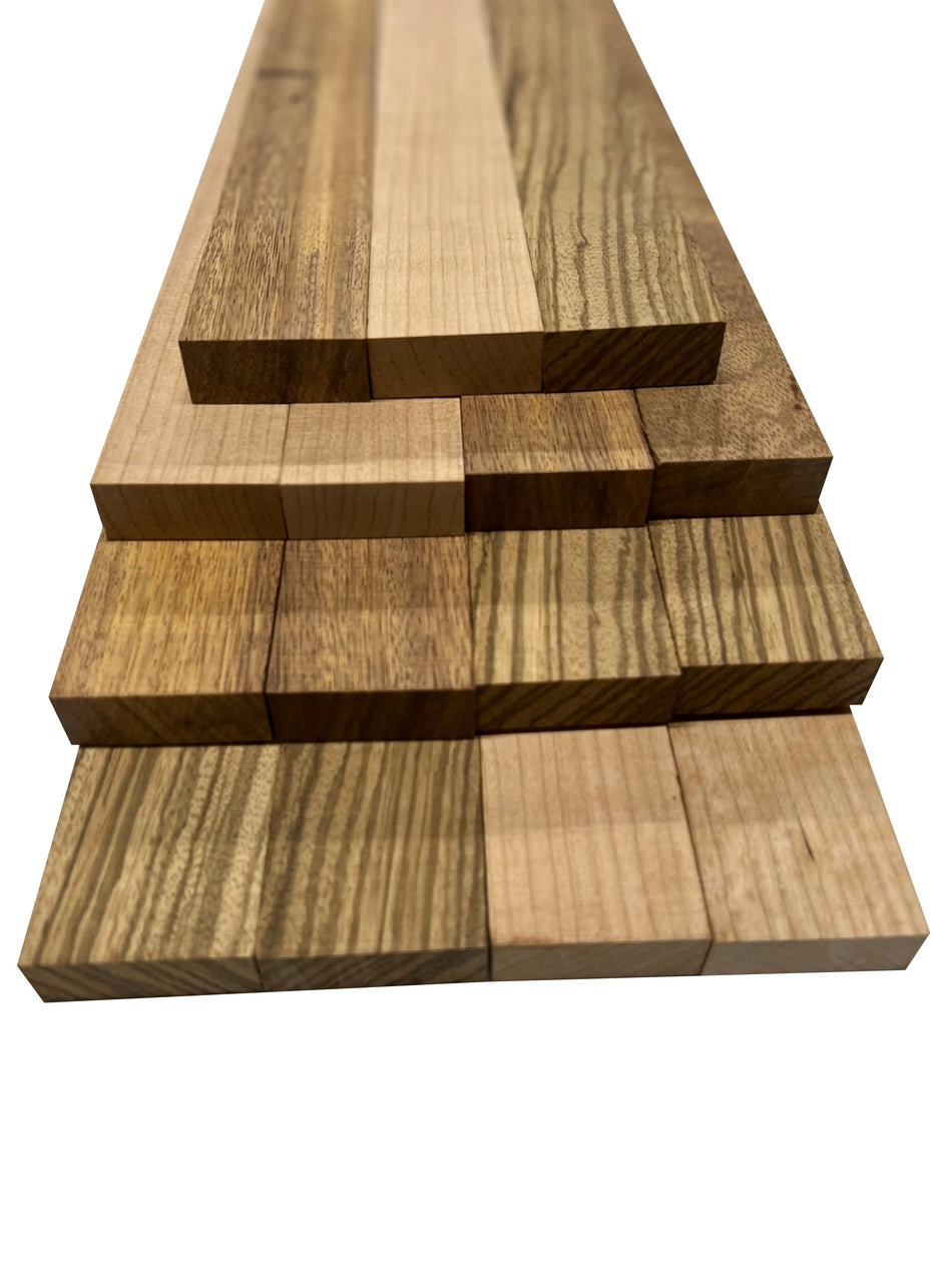 Combo of 15 , 3/4" Lumber Boards | Cutting Board Blocks | (Zebrawood ,Merbau ,Cherry) - Exotic Wood Zone - Buy online Across USA 