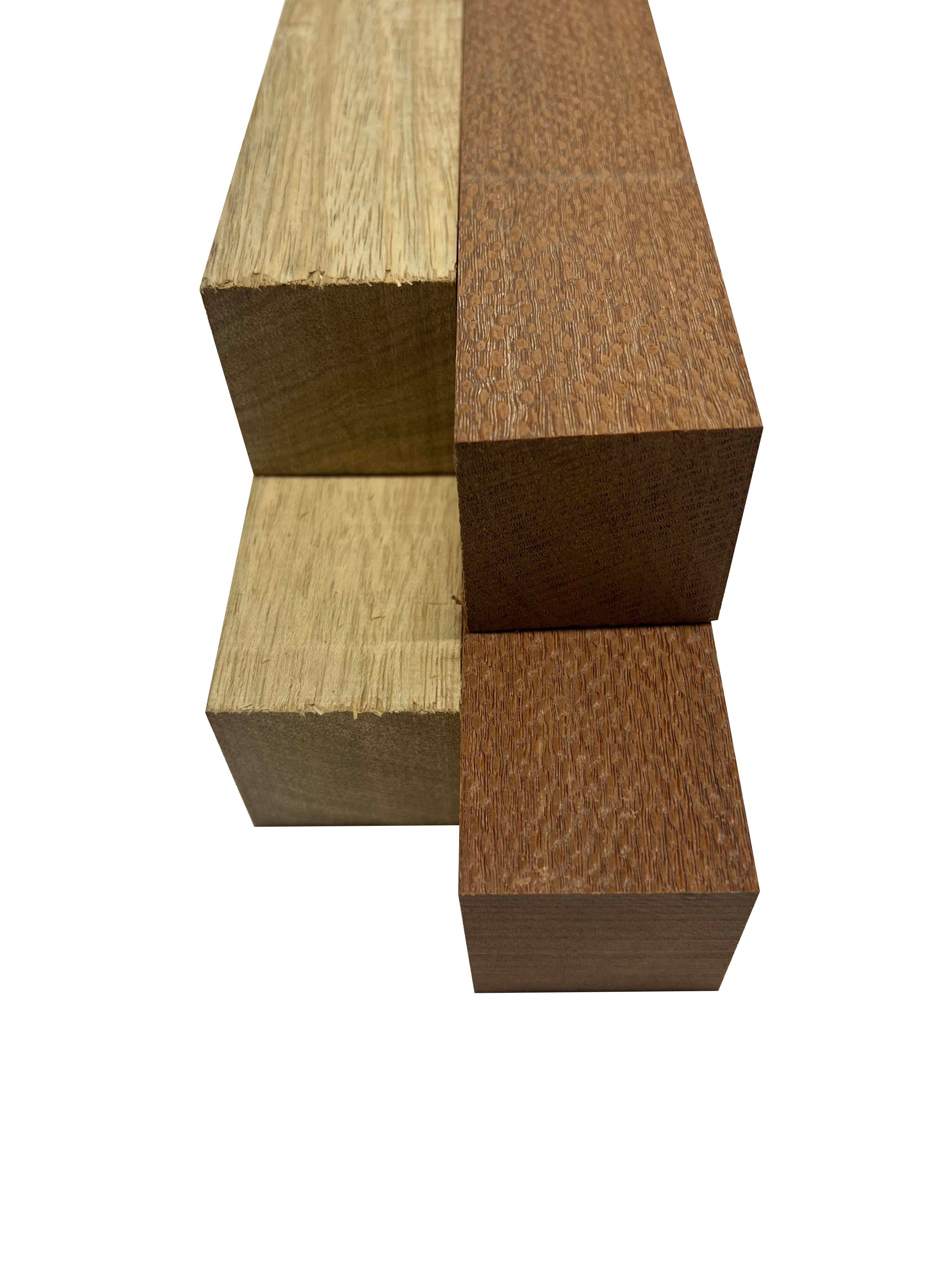 Pack Of 4 , Turning Blanks 2&quot; x 2&quot; | Leopardwood, White Limba - Exotic Wood Zone - Buy online Across USA 