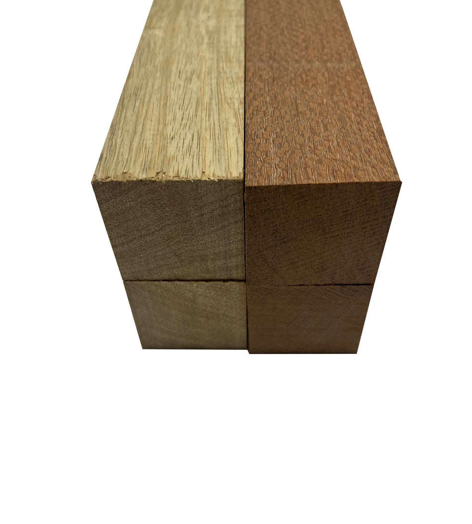 Pack Of 4 , Turning Blanks 2" x 2" | Leopardwood, White Limba - Exotic Wood Zone - Buy online Across USA 