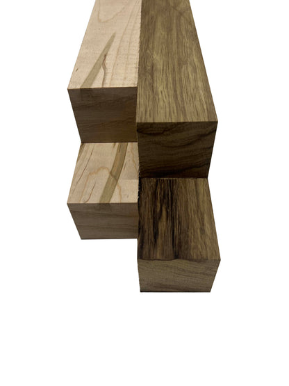 Pack Of 4 , Turning Blanks 2&quot; x 2&quot; | Ambrosia , Black Limba - Exotic Wood Zone - Buy online Across USA 