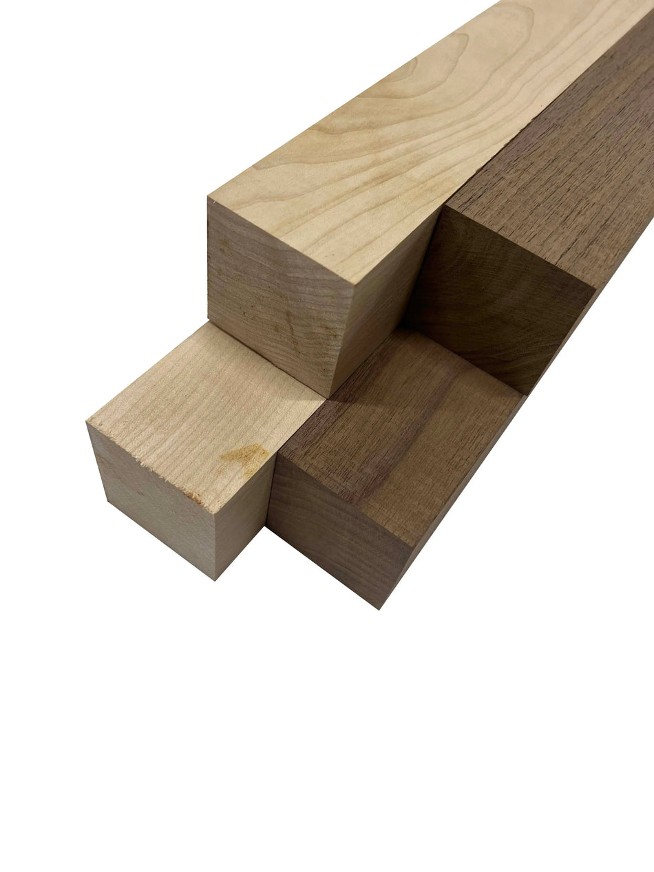 Pack Of 4 , Turning Blanks 2" x 2" | Hard Maple , Walnut - Exotic Wood Zone - Buy online Across USA 