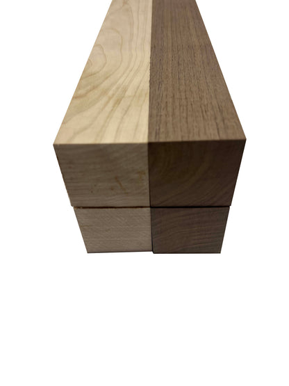 Pack Of 4 , Turning Blanks 2&quot; x 2&quot; | Hard Maple , Walnut - Exotic Wood Zone - Buy online Across USA 