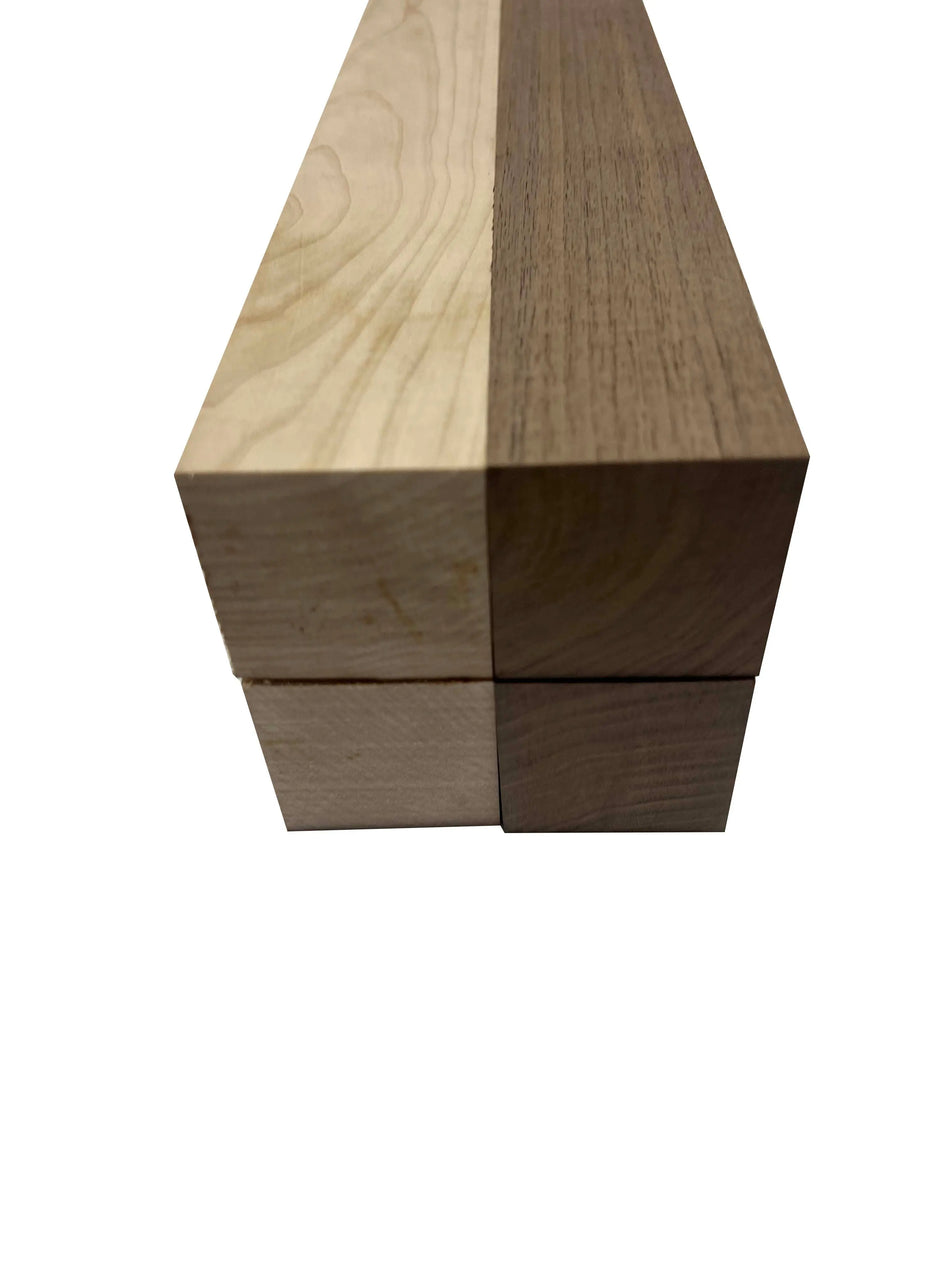 Pack Of 4 , Turning Blanks 2" x 2" | Hard Maple , Walnut - Exotic Wood Zone - Buy online Across USA 