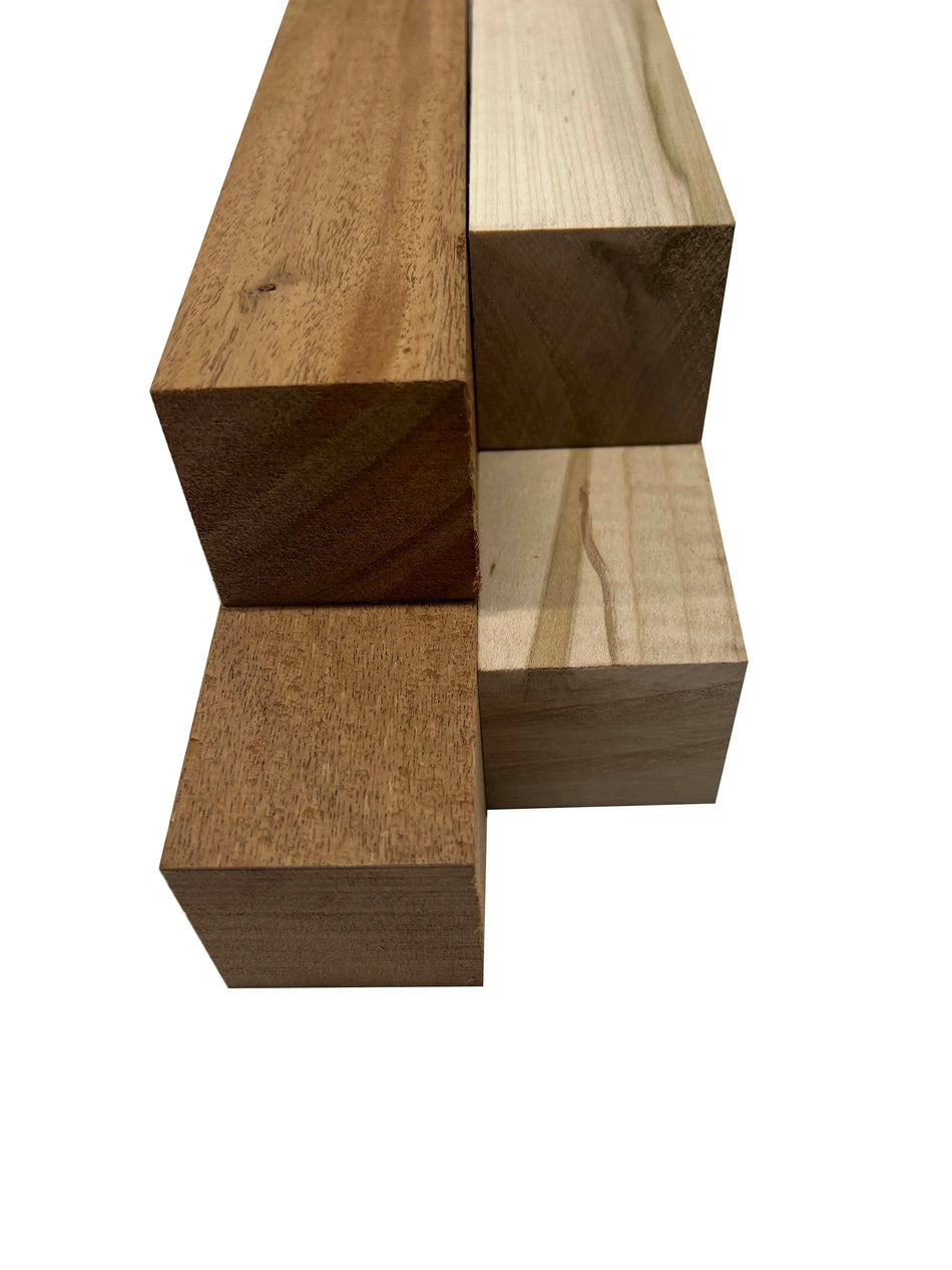 Pack Of 4 , Turning Blanks 2" x 2" | African Mahogany , Ambrosia - Exotic Wood Zone - Buy online Across USA 