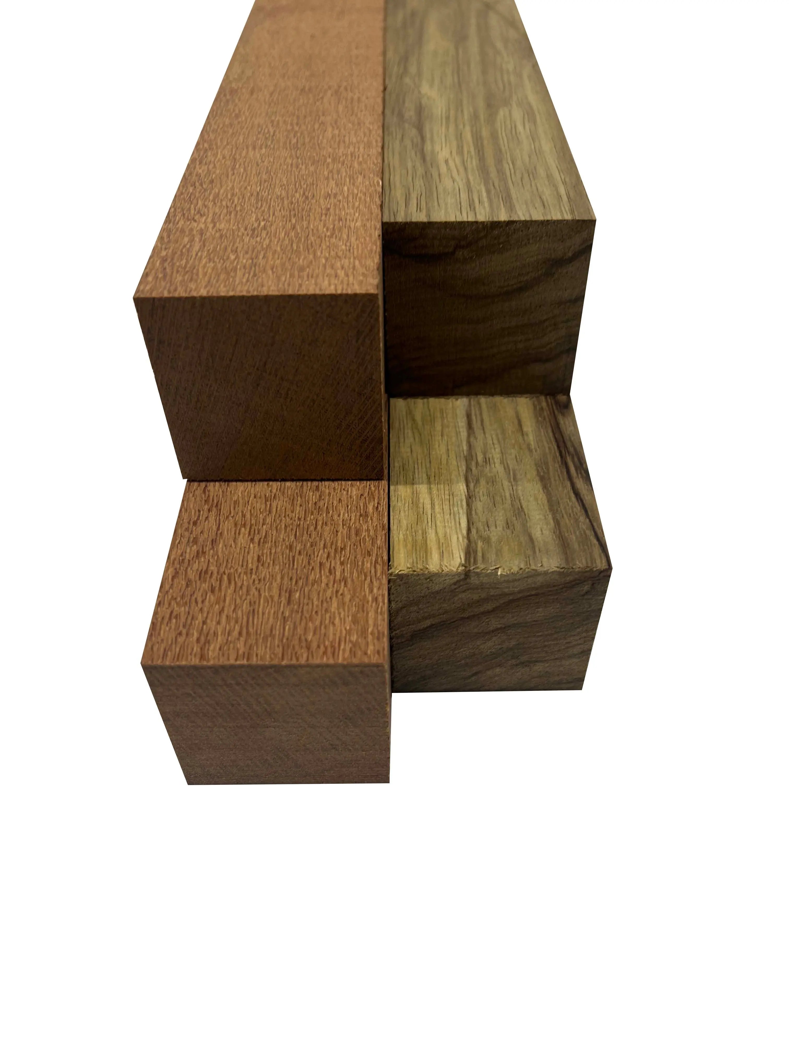 Pack Of 4 , Turning Blanks 2" x 2" | Leopardwood, Black Limba - Exotic Wood Zone - Buy online Across USA 