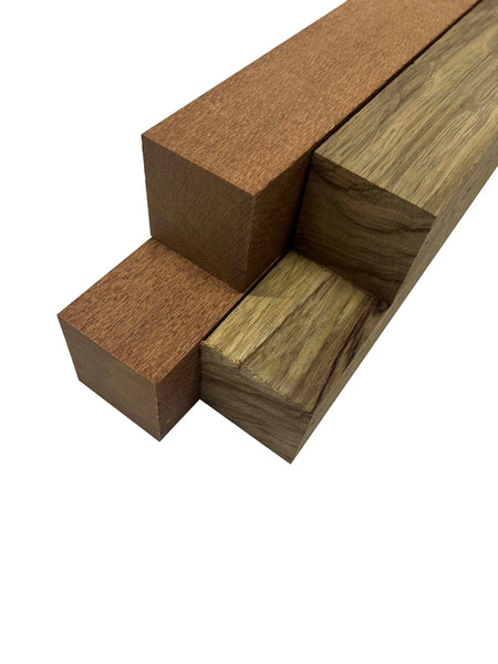 Pack Of 4 , Turning Blanks 2" x 2" | Leopardwood, Black Limba - Exotic Wood Zone - Buy online Across USA 