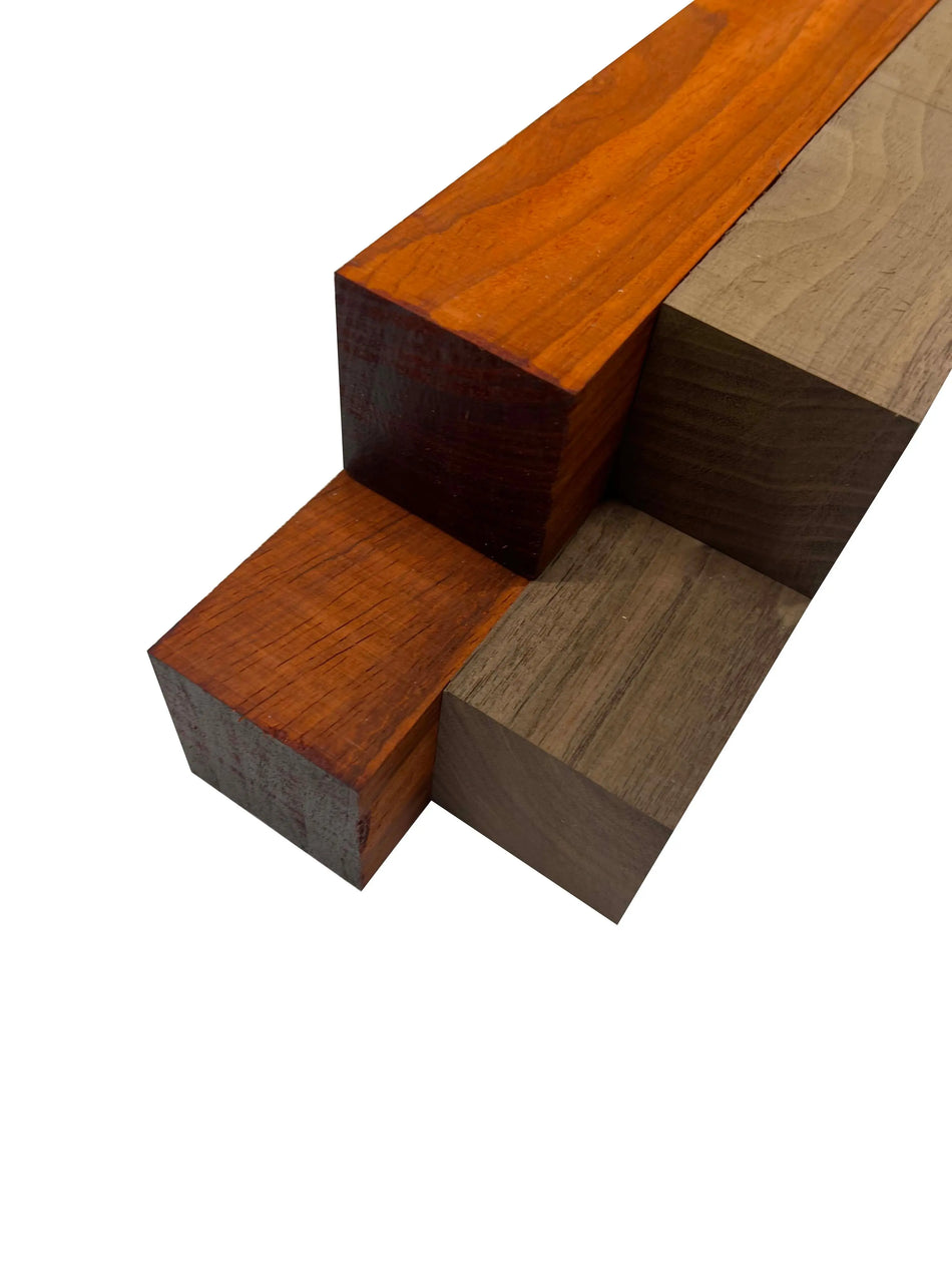 Pack Of 4 , Turning Blanks 2" x 2" | Padauk, Walnut - Exotic Wood Zone - Buy online Across USA 