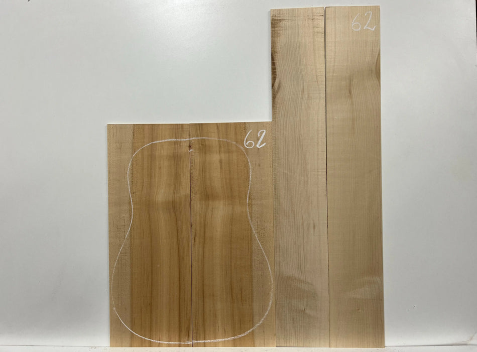 Hard Maple Dreadnought Guitar Back And Side Sets #62 - Exotic Wood Zone - Buy online Across USA 