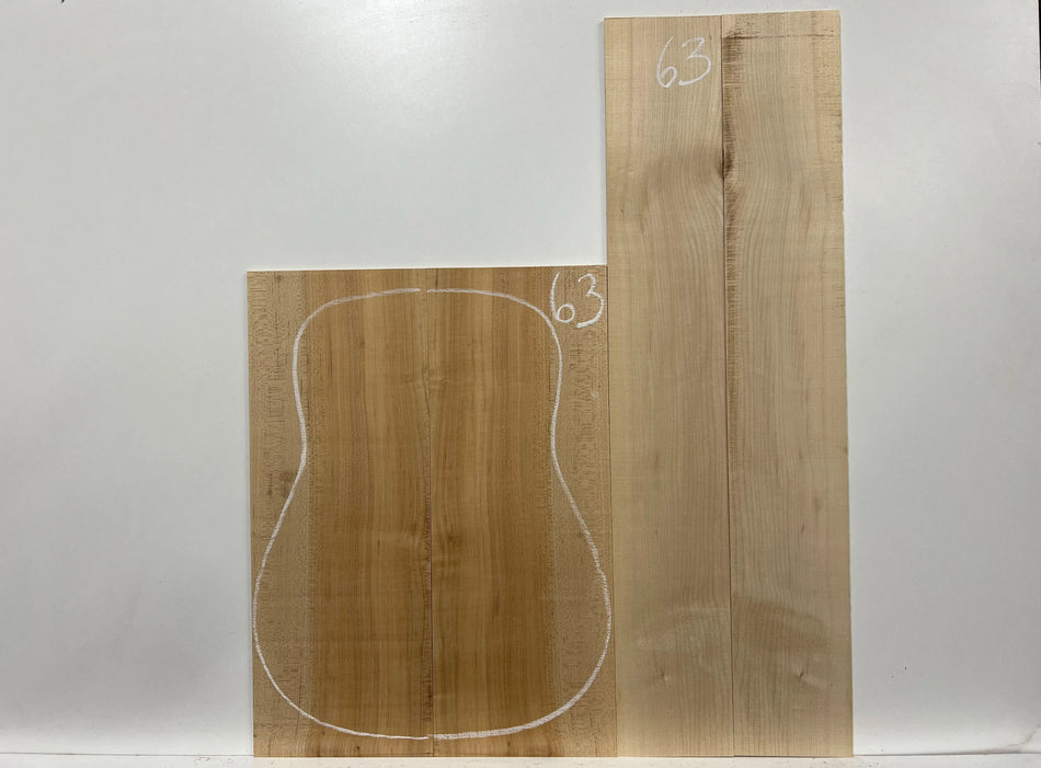 Hard Maple Dreadnought Guitar Back And Side Sets #63 - Exotic Wood Zone - Buy online Across USA 