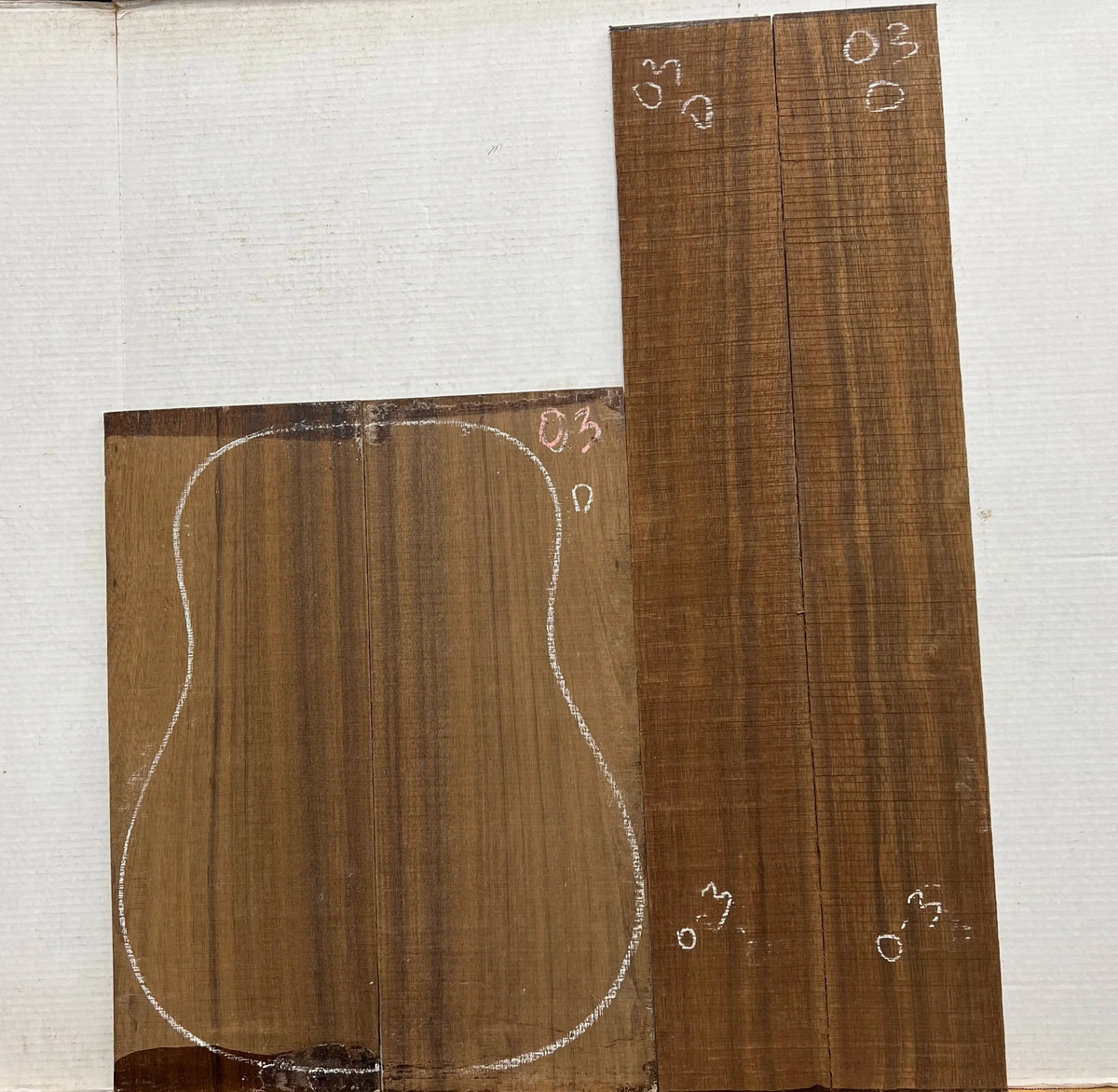 Indian Laurel Dreadnought Guitar Back and Side Set #03 - Exotic Wood Zone - Buy online Across USA 