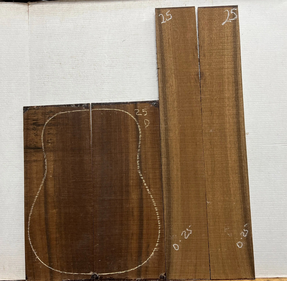 Indian Laurel Dreadnought Guitar Back and Side Set #25 - Exotic Wood Zone - Buy online Across USA 