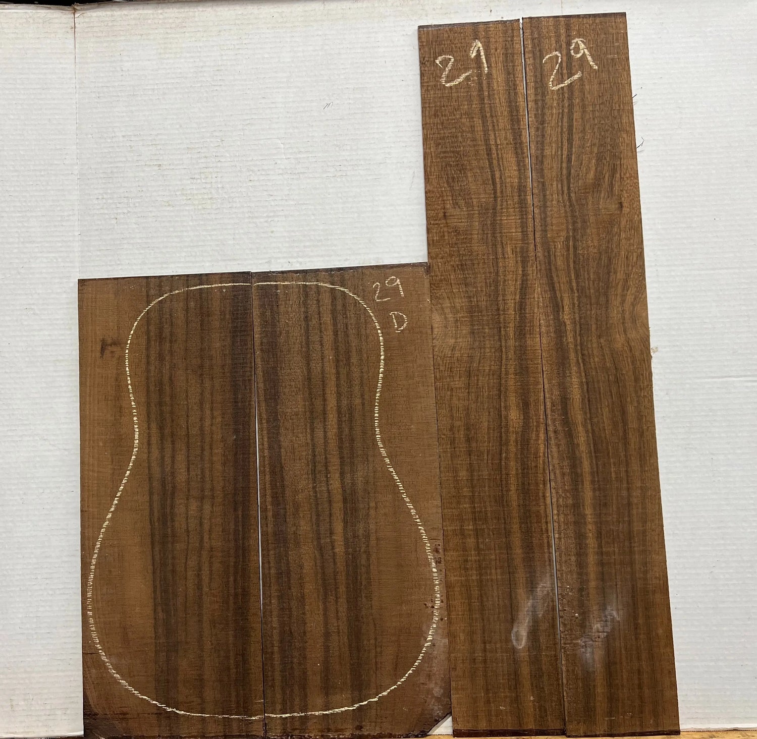 Indian Laurel Dreadnought Guitar Back and Side Set 