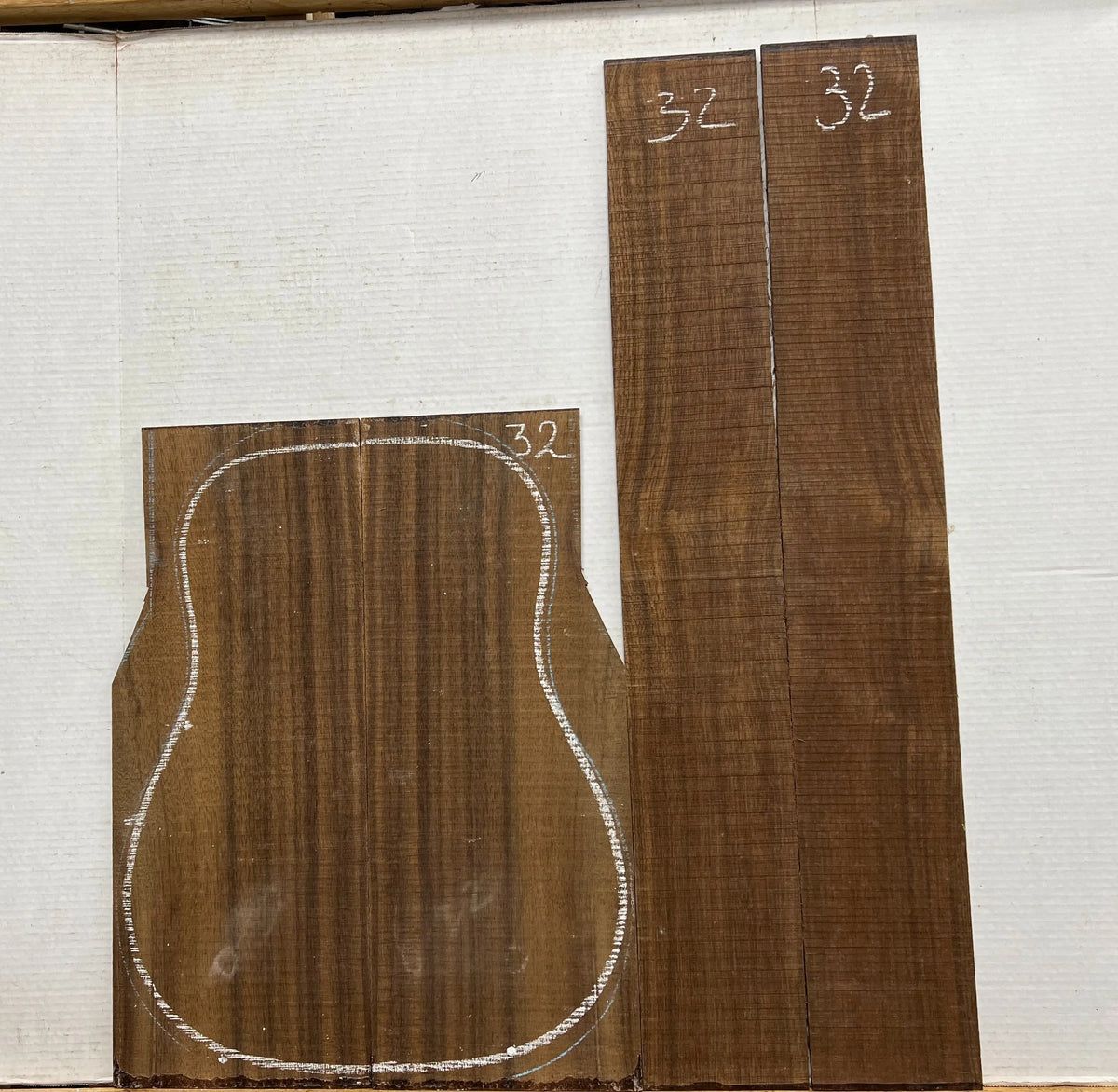 Indian Laurel Dreadnought Guitar Back and Side Set #32 - Exotic Wood Zone - Buy online Across USA 