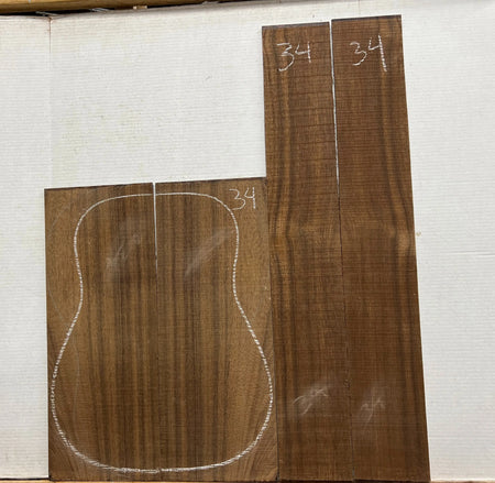 Indian Laurel Dreadnought Guitar Back and Side Set #34 - Exotic Wood Zone - Buy online Across USA 