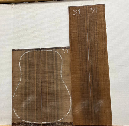 Indian Laurel Dreadnought Guitar Back and Side Set #39 - Exotic Wood Zone - Buy online Across USA 