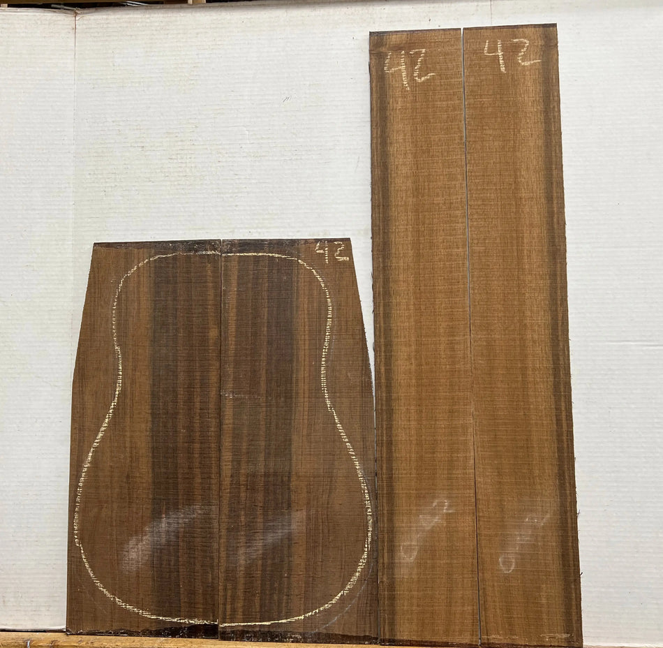 Indian Laurel Dreadnought Guitar Back and Side Set #42 - Exotic Wood Zone - Buy online Across USA 