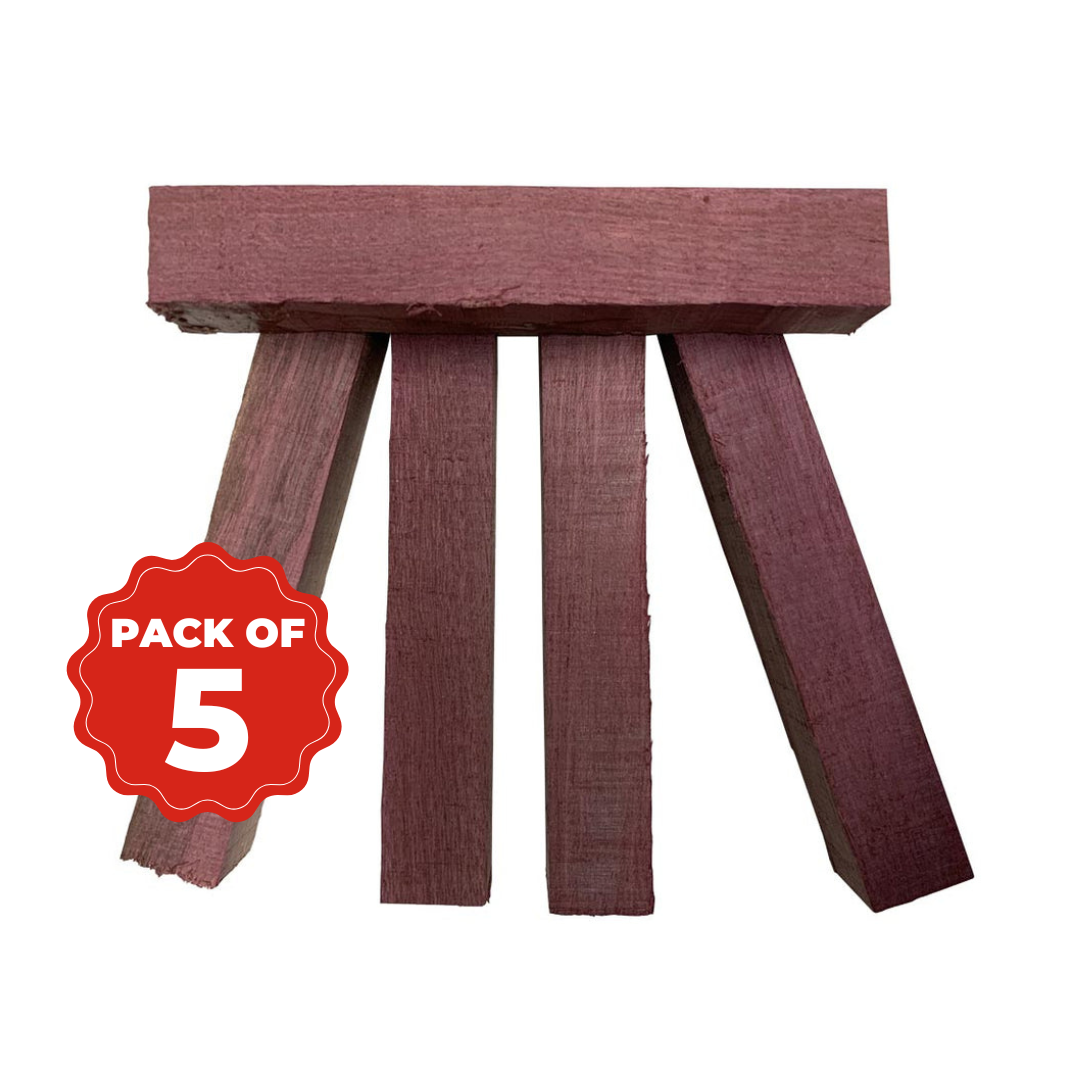 Pack of 5, Purpleheart Wood Pen Blanks 3/4&quot; x 3/4&quot; x 6&quot; - Exotic Wood Zone - Buy online Across USA 