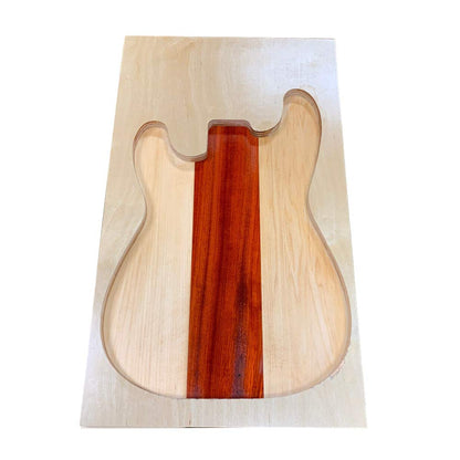 Padauk &amp; Basswood Guitar Body Blanks- 3 Glued Piece - Exotic Wood Zone 