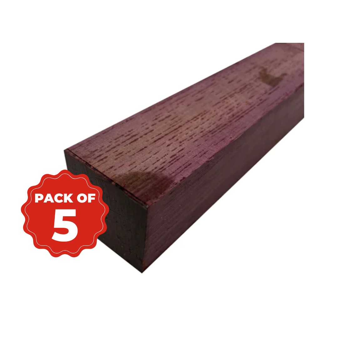 Combo Pack 5, Purpleheart Turning Blanks 18” x 1-1/2” x 1-1/2” - Exotic Wood Zone - Buy online Across USA 