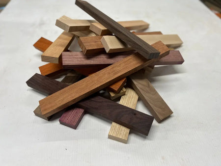 Pack of 18, 3/4” x 2” x 16” Combo of Maple, Padauk, Purpleheart, Ash, Bubinga, Mahogany, Zebrawood, Rosewood - Exotic Wood Zone - Buy online Across USA 