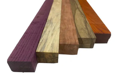 Combo Pack Of 10, 5 Species, Cutting Boards/Thin Dimensional Lumber (Purpleheart,Spalted Tamarind,Bubinga,Black Limba,Padauk ) - Exotic Wood Zone - Buy online Across USA 