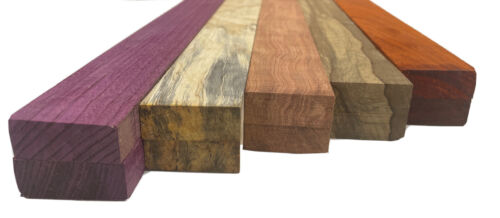Combo Pack Of 10, 5 Species, Cutting Boards/Thin Dimensional Lumber (Purpleheart,Spalted Tamarind,Bubinga,Black Limba,Padauk ) - Exotic Wood Zone - Buy online Across USA 