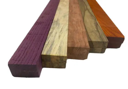 Combo Pack Of 10, 5 Species, Cutting Boards/Thin Dimensional Lumber (Purpleheart,Spalted Tamarind,Bubinga,Black Limba,Padauk ) - Exotic Wood Zone - Buy online Across USA 