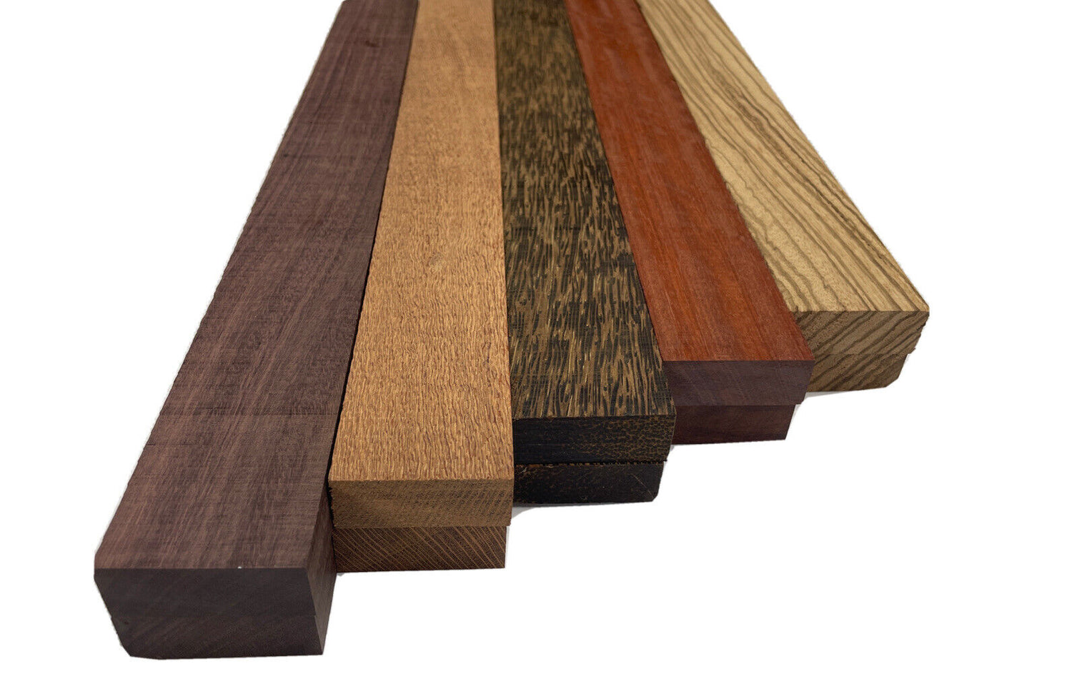 Combo Pack Of 10, 5 Species, Cutting Boards/Thin Dimensional Lumber (Katalox,Leopardwood,Black Palm,Bloodwood,Zebrawood ) - Exotic Wood Zone - Buy online Across USA 