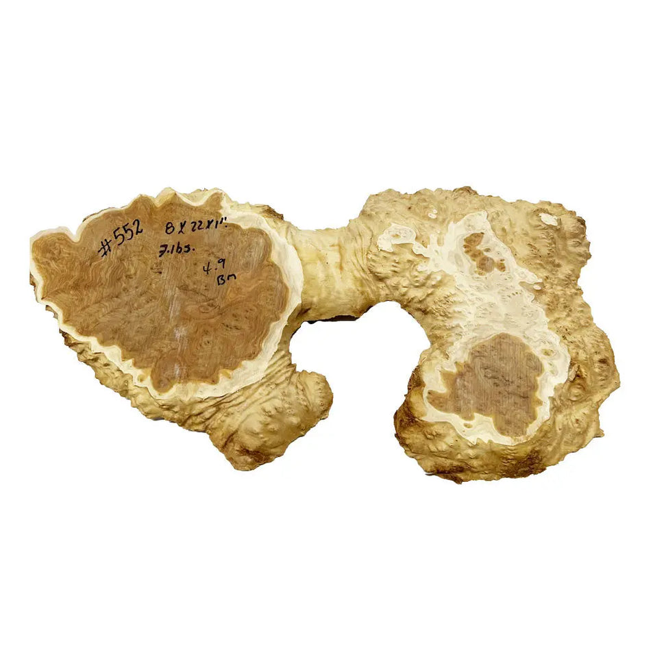 Brown Mallee Burl Cookies 8" x 22" x 1" , 7 lbs |  #552 - Exotic Wood Zone - Buy online Across USA 