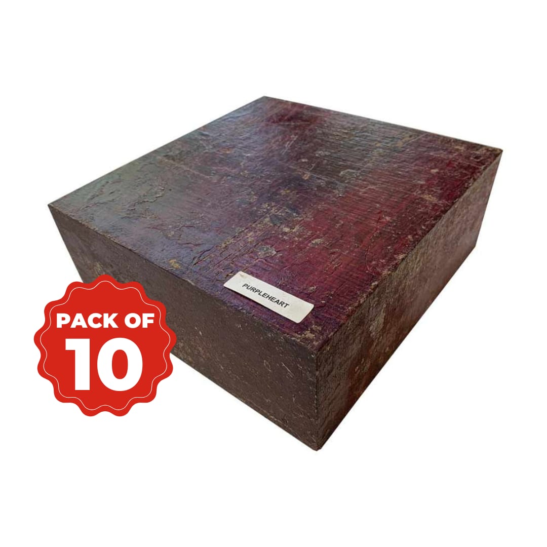 Pack Of 10, Purpleheart Wood Bowl Blanks | 4&quot; x 4&quot; x 2&quot; - Exotic Wood Zone - Buy online Across USA 