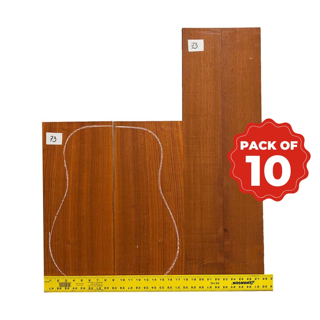 Lot Of 10 , African Padauk Guitar Dreadnought Back and Side Sets - Exotic Wood Zone - Buy online Across USA 