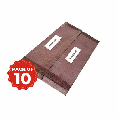 Lot of 10, Purpleheart Wood Knife Blanks/Knife Scales Bookmatched 5&quot;x1-1/2&quot;x3/8&quot; - Exotic Wood Zone - Buy online Across USA 